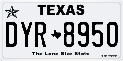 TX license plate DYR8950