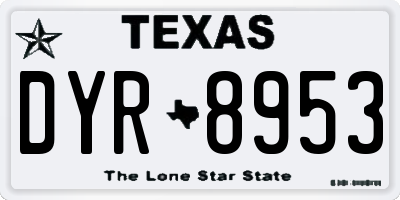 TX license plate DYR8953