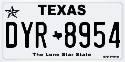 TX license plate DYR8954
