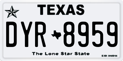 TX license plate DYR8959
