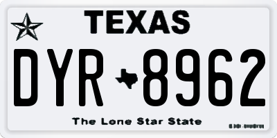 TX license plate DYR8962