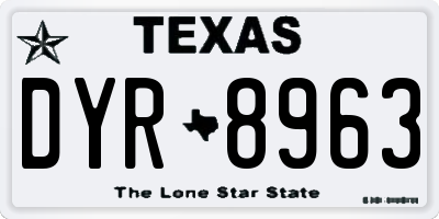 TX license plate DYR8963