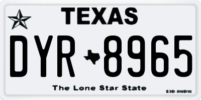 TX license plate DYR8965