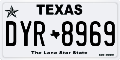 TX license plate DYR8969