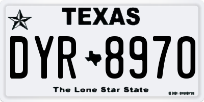 TX license plate DYR8970