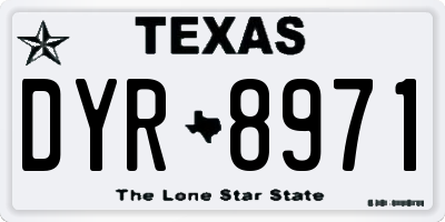 TX license plate DYR8971