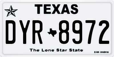 TX license plate DYR8972