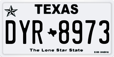 TX license plate DYR8973