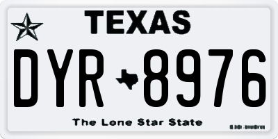 TX license plate DYR8976