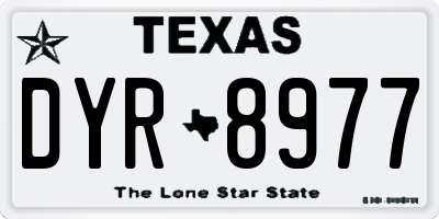TX license plate DYR8977