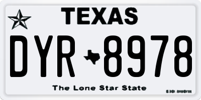 TX license plate DYR8978