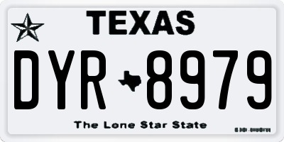 TX license plate DYR8979