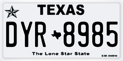 TX license plate DYR8985