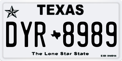 TX license plate DYR8989
