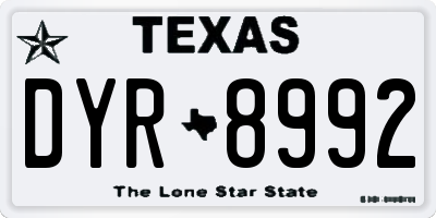 TX license plate DYR8992