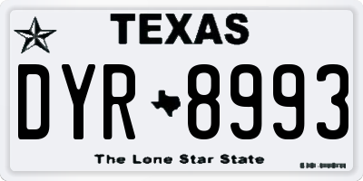 TX license plate DYR8993