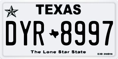 TX license plate DYR8997