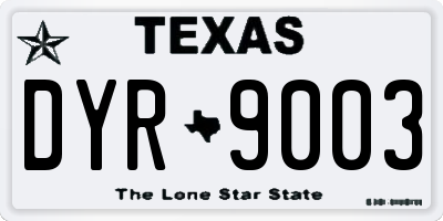 TX license plate DYR9003
