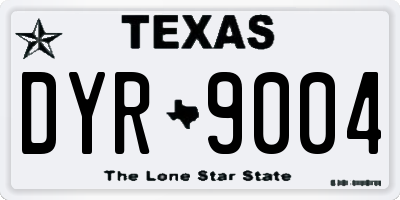 TX license plate DYR9004