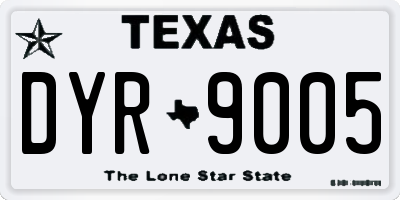 TX license plate DYR9005