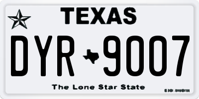 TX license plate DYR9007
