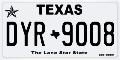 TX license plate DYR9008