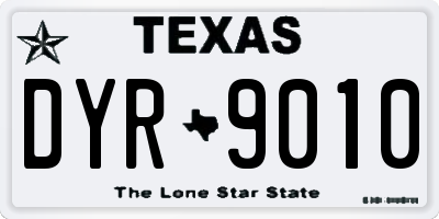 TX license plate DYR9010