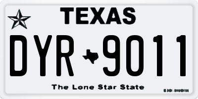 TX license plate DYR9011