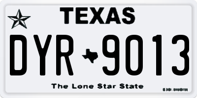 TX license plate DYR9013