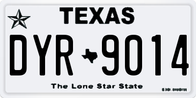 TX license plate DYR9014