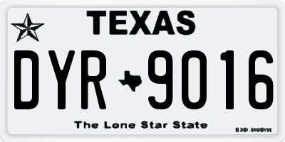 TX license plate DYR9016