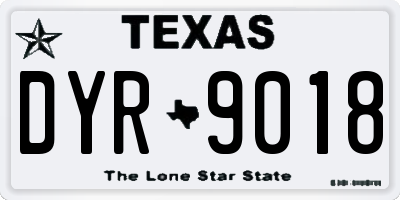 TX license plate DYR9018
