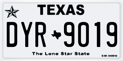 TX license plate DYR9019