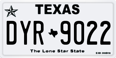TX license plate DYR9022