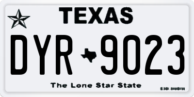 TX license plate DYR9023