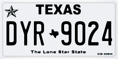 TX license plate DYR9024