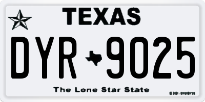 TX license plate DYR9025