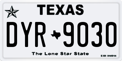 TX license plate DYR9030