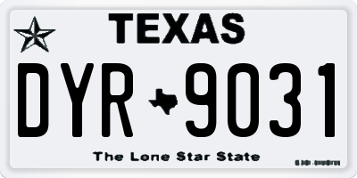 TX license plate DYR9031