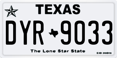 TX license plate DYR9033