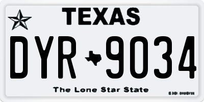 TX license plate DYR9034