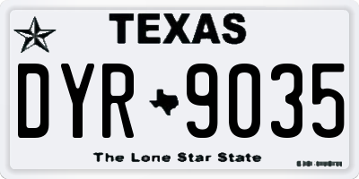 TX license plate DYR9035