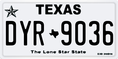 TX license plate DYR9036