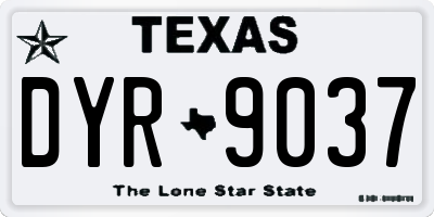 TX license plate DYR9037