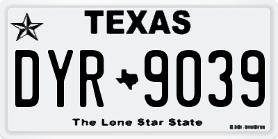 TX license plate DYR9039
