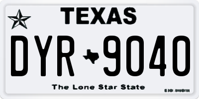TX license plate DYR9040