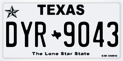 TX license plate DYR9043