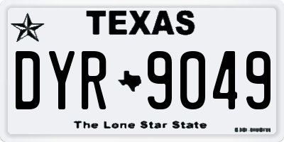 TX license plate DYR9049