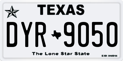TX license plate DYR9050