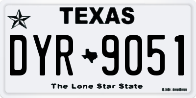 TX license plate DYR9051